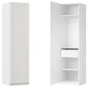 Шкаф распашной Байонна белый 60х232,2х54,5  с 3 полками, штангой и ящиком ЛДСП каркас белый